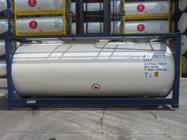 Танк-контейнер тип Т11 объём 21м3 для перевозки щелочных элементов, новый.